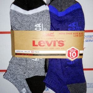 NWT Mens Levis 10 Pairs Low Cut Socks Multi Color